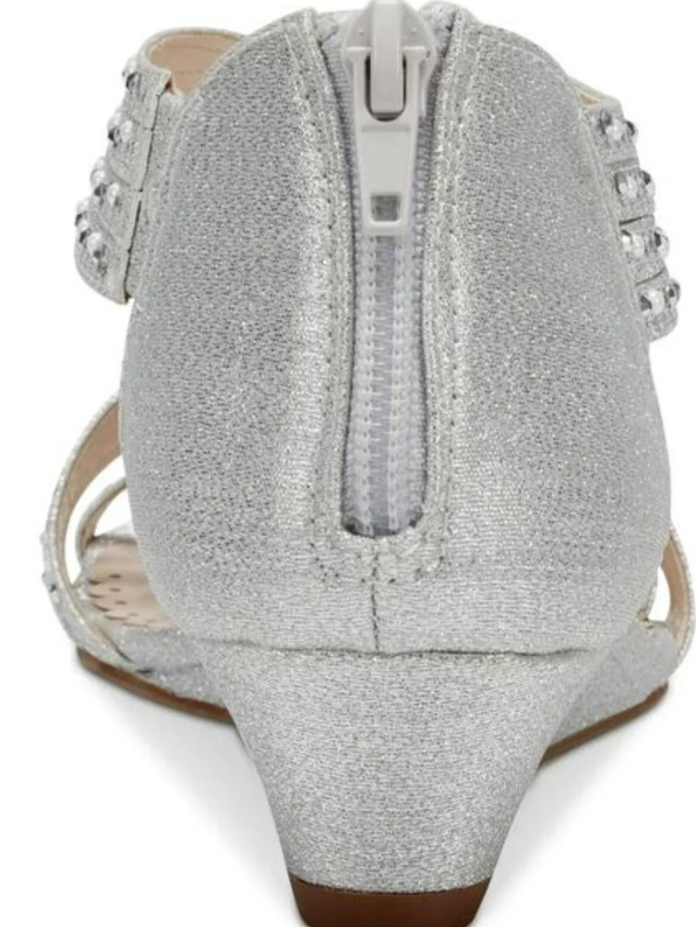 Charter Club Silver Embellished Strappy Wedge Sandals